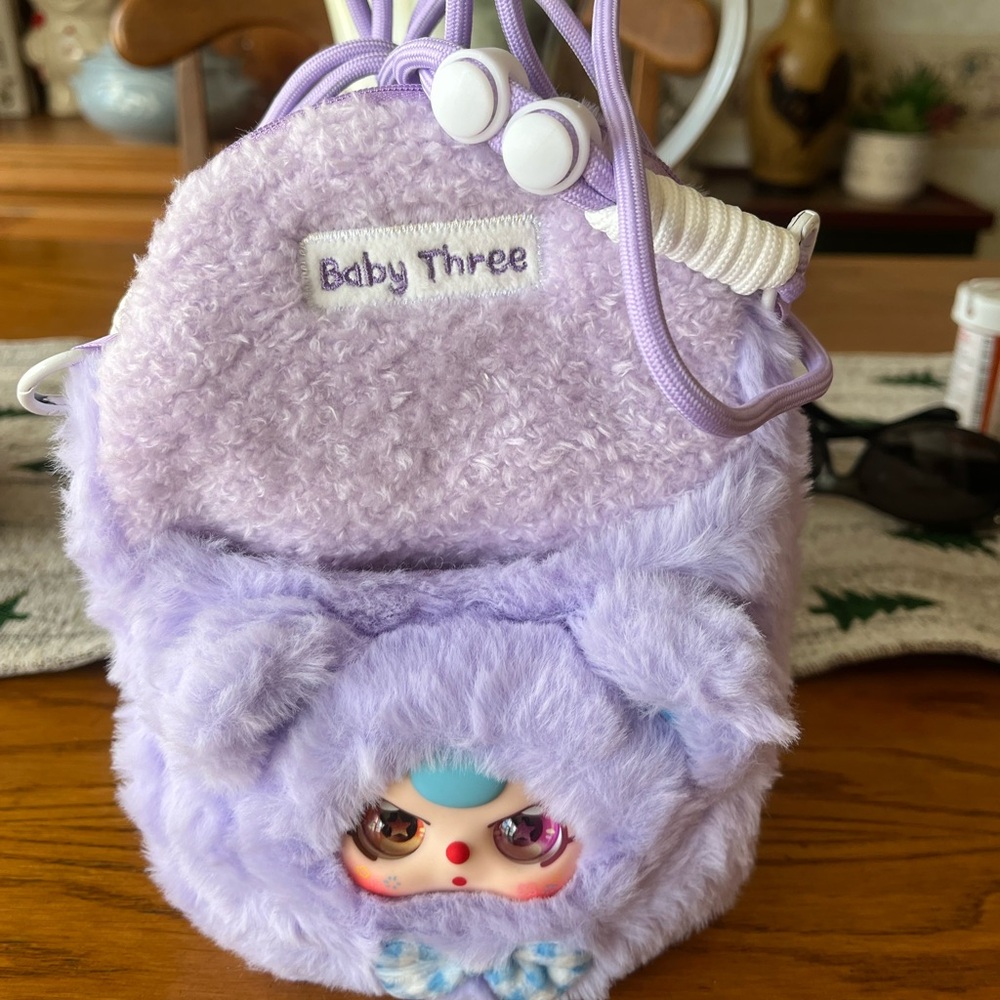 Baby Three Purple Plush Phone Bag Confirmed no Box‎ NEW